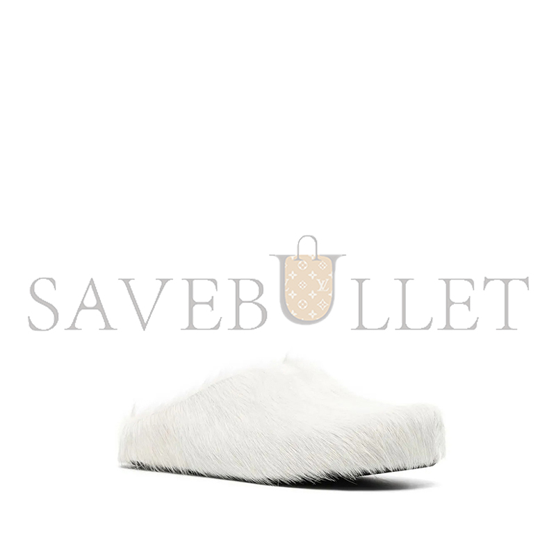 MARNI FUSSBET SABOT CALF-HAIR SLIPPERS 